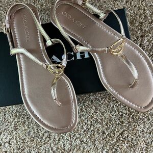 Coach rose gold sandals